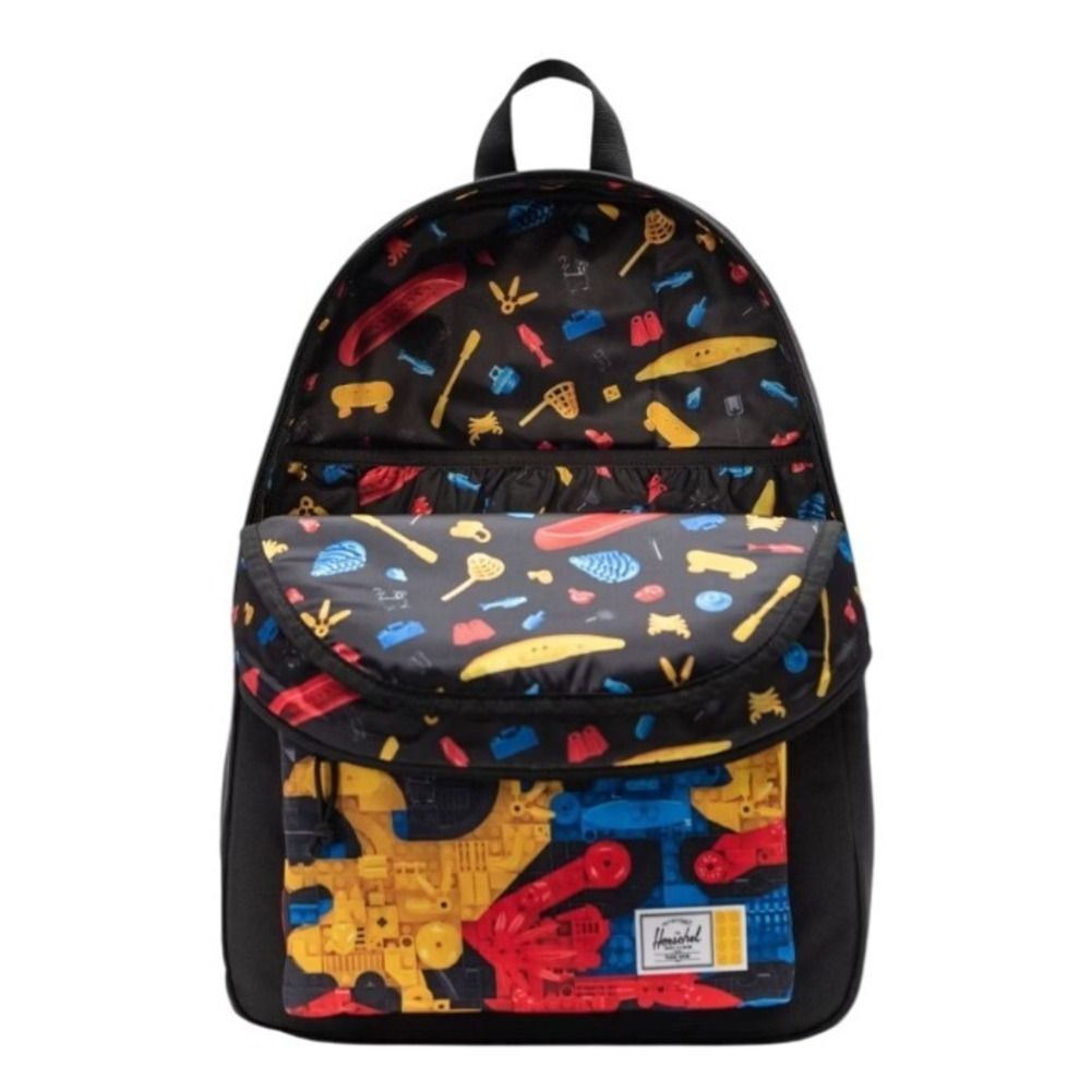 NWT Herschel Supply Co LEGO Classic XL Backpack Black Scavenger Hunt Bricks - Picture 2 of 14